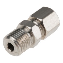 1 pcs - RS PRO In-Line Thermocouple Compression Fitting for Use with Thermocouple, 1/4 BSP, 3/16in Probe, RoHS Compliant