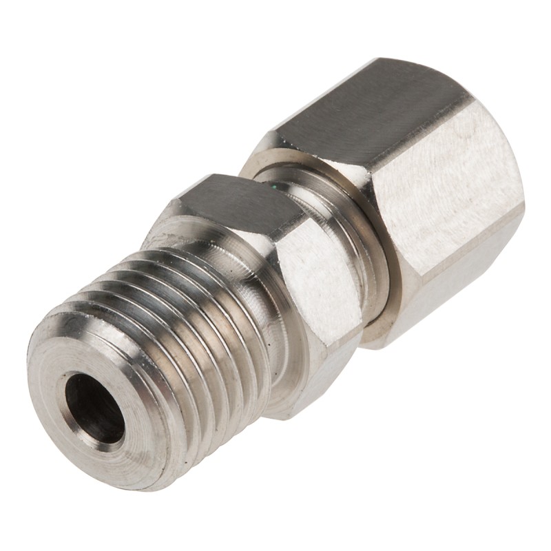 1 pcs - RS PRO In-Line Thermocouple Compression Fitting for Use with Thermocouple, 1/4 BSP, 3/16in Probe, RoHS Compliant