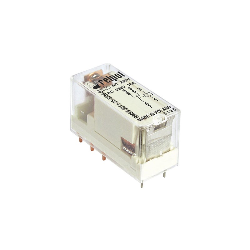 1 pcs - Relpol PCB Mount Power Relay, 24V ac Coil, 16A Switching Current, SPDT