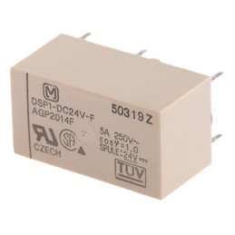 1 pcs - Panasonic DPST Non-Latching Relay PCB Mount, 24V dc Coil, 5 A