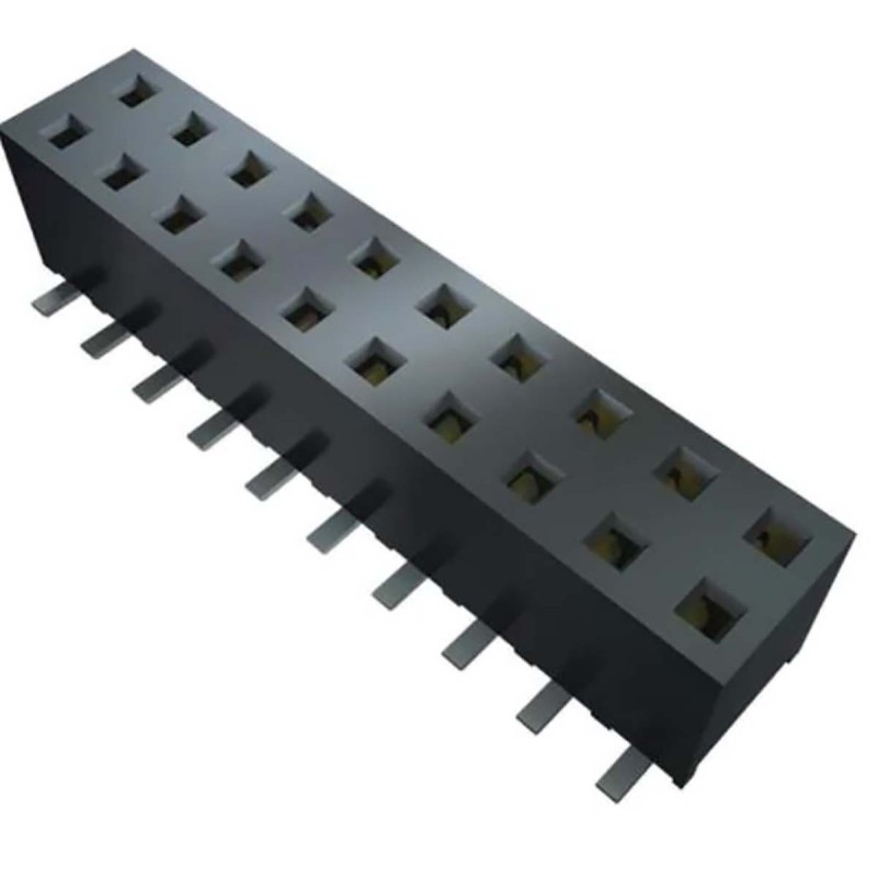 1 pcs - Samtec MMS Series Straight Surface Mount PCB Socket, 24-Contact, 2-Row, 2mm Pitch, Solder Termination