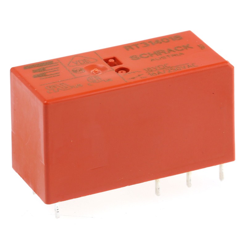 1 pcs - TE Connectivity PCB Mount Power Relay, 18V dc Coil, 16A Switching Current, SPDT