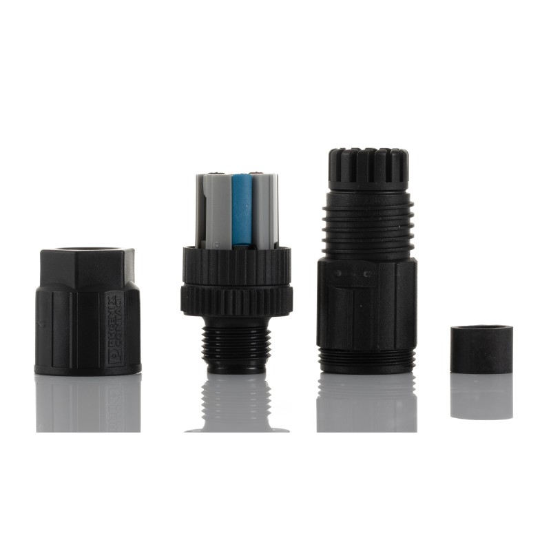 1 pcs - Phoenix Contact Circular Connector, 4 Contacts, Cable Mount, M12 Connector, Socket, Male, IP65, IP67, SACC Series