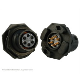 1 pcs - Souriau Circular Connector, 6 Contacts, Panel Mount, Plug, Female, IP68, IP69K, UTS Series