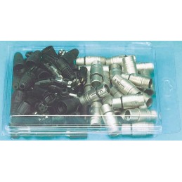 1 Box of 25 - Neutrik Cable Mount XLR Connectors, Male, 50 V, 5 Way, Silver over Nickel Plating