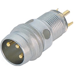 1 pcs - Binder Circular Connector, 3 Contacts, Panel Mount, M8 Connector, Socket, Male, IP65, IP67, 718 Series