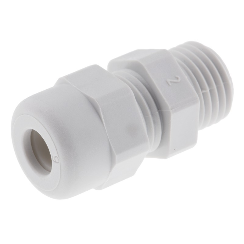 1 Box of 5 - SIB WADI-TEC Series Grey PA 6 Cable Gland, PG7 Thread, 3mm Min, 6mm Max, IP68