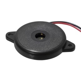 1 pcs : CPT-3055-90PM - Buzzers Transducer, Externally Driven Piezo 12 V 15mA 2.5kHz 80dB @ 12V, 10cm Panel Mount, Flange Wire L