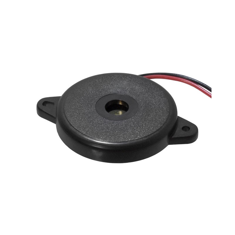 1 pcs : CPT-3055-90PM - Buzzers Transducer, Externally Driven Piezo 12 V 15mA 2.5kHz 80dB @ 12V, 10cm Panel Mount, Flange Wire L