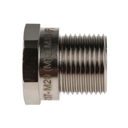 1 Pack of 5 - RS PRO Reducer, Conduit Fitting, 20mm Nominal Size, M20 - M16, Brass, Silver