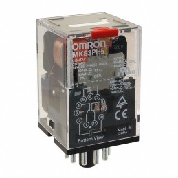 1 pcs - Omron Plug In Non-Latching Relay, 110V ac Coil, 10A Switching Current, 3PDT