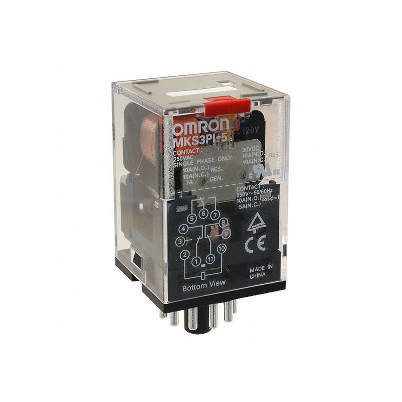 1 pcs - Omron Plug In Non-Latching Relay, 110V ac Coil, 10A Switching Current, 3PDT