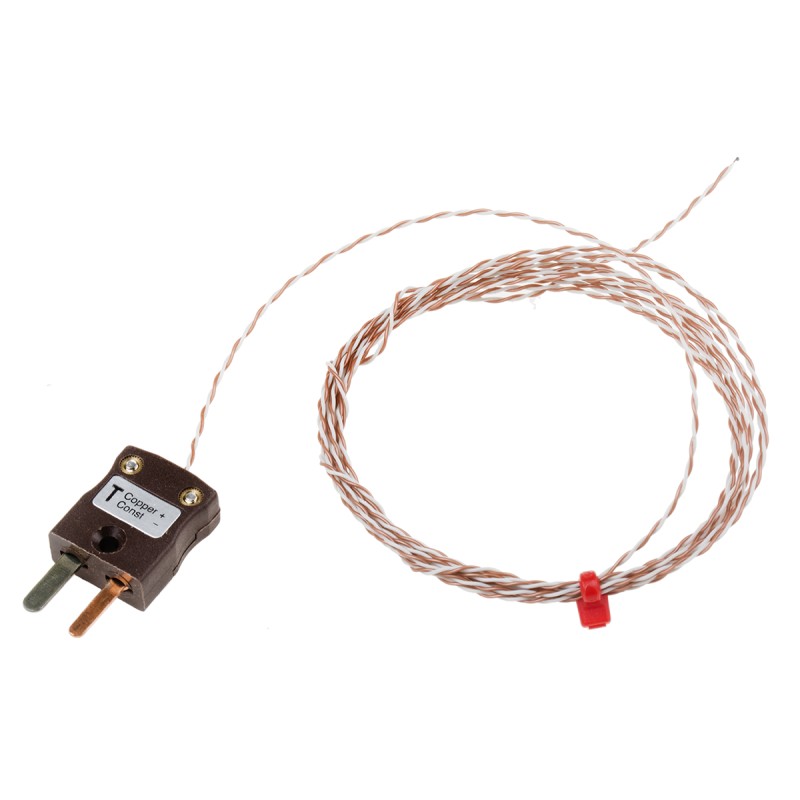 1 pcs - RS PRO Type T Thermocouple 2m Length, 1/0.2mm Diameter - +250°C