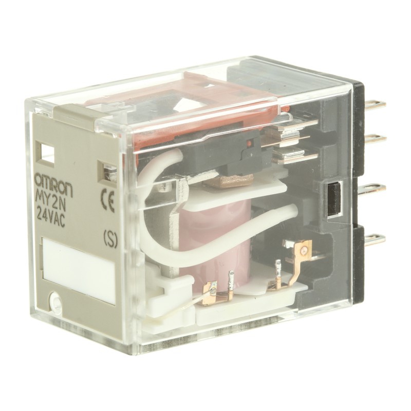 1 pcs - Omron Plug In Power Relay, 24V ac Coil, 10A Switching Current, DPDT