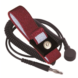 1 pcs : Transforming Technologies WB569020 - Wrist Strap with Cord 12' (3.66m) One Size 1 mOhms Red