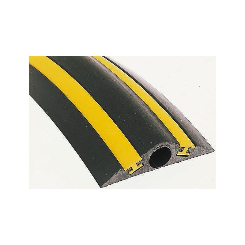 1 Reel of 1 - Vulcascot 1.5m Black/Yellow Cable Cover in Rubber, 53mm Inside dia.