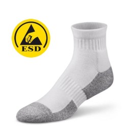 1 pcs : Transforming Technologies SC0028 - Polyester Socks Large Gray, White Conductive
