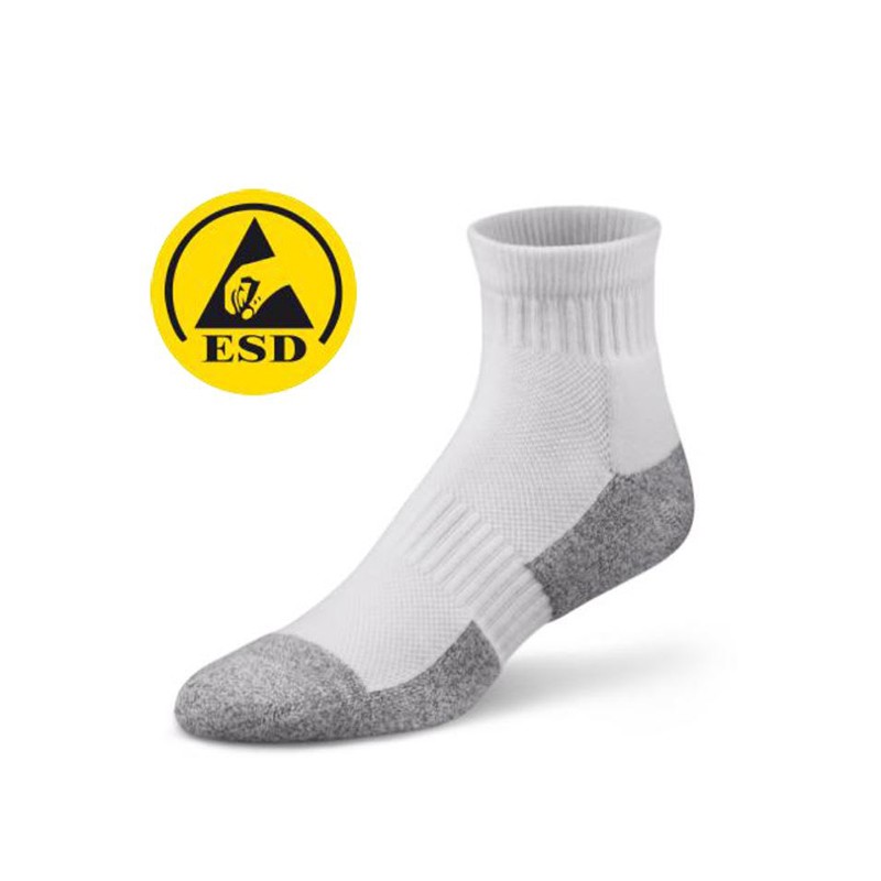 1 pcs : Transforming Technologies SC0028 - Polyester Socks Large Gray, White Conductive