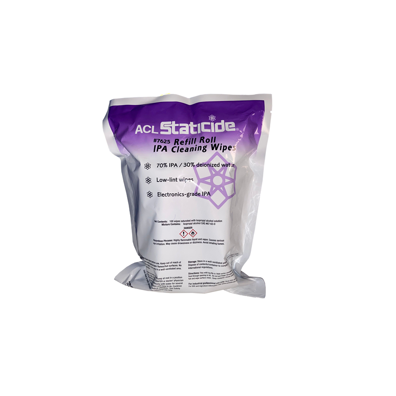 1 pcs : ACL Staticide Inc 7625 - Wipes, Wet Multiple Surfaces 1 (100 ea 8' L x 5' W)