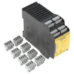 1 pcs - Schmersal Single/Dual-Channel Light Beam/Curtain, Safety Switch/Interlock Safety Relay, 24V ac/dc, 5 Safety Contacts