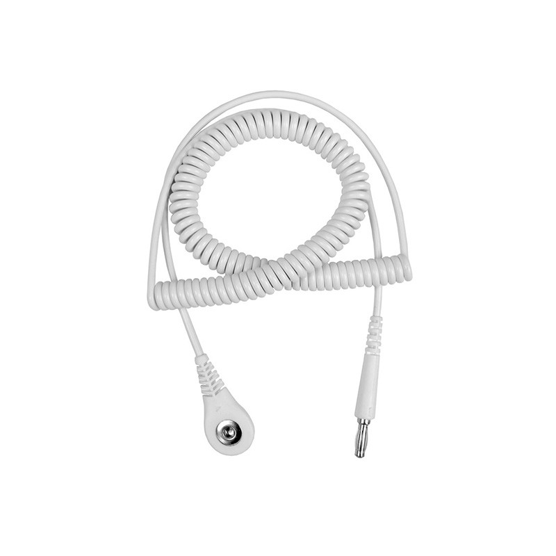 1 pcs : Desco 09228 - Cord (For Wrist Straps) 6' (1.83m) 1 mOhms White