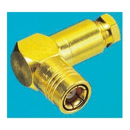 1 pcs - Radiall, Plug Cable Mount SMB Connector, 50Ω, Clamp Termination, Right Angle Body