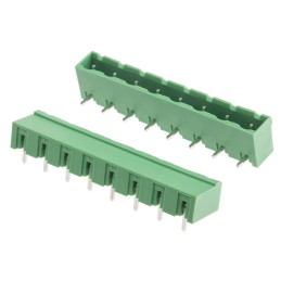 10 pcs - RS PRO 7.62mm Pitch 8 Way Right Angle Pluggable Terminal Block, Header, Through Hole, Solder Termination