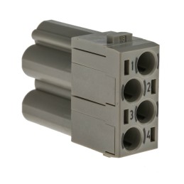 1 pcs - HARTING Heavy Duty Power Connector Module, 40A, Male, Han-Modular Series, 4 Contacts