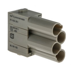 1 pcs - HARTING Heavy Duty Power Connector Module, 40A, Male, Han-Modular Series, 4 Contacts
