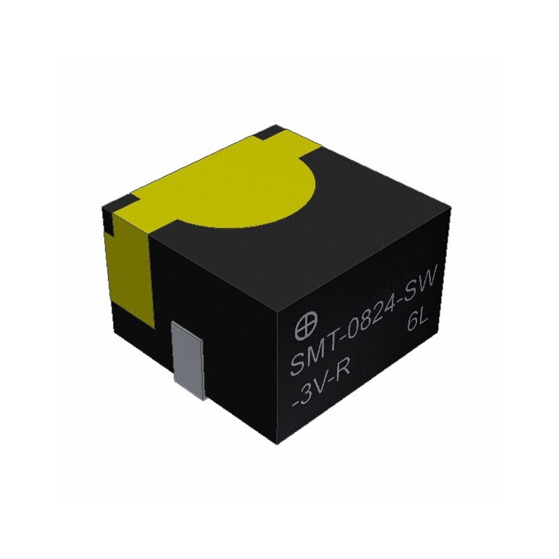1 pcs : SMT-0824-SW-3V-R - Buzzers Transducer, Externally Driven Electromechanical/Magnetic 3.6 V 60mA 2.4kHz 80dB @ 3.6V, 10cm 