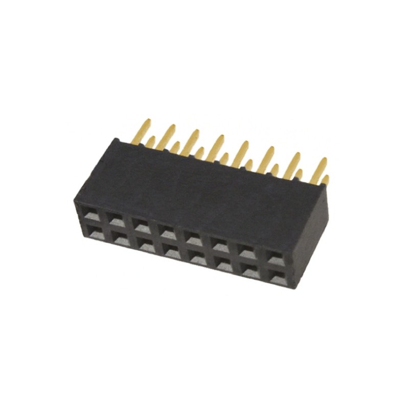 1 pcs - Samtec SSQ Series Straight Through Hole Mount PCB Socket, 16-Contact, 2-Row, 2.54mm Pitch, Solder Termination