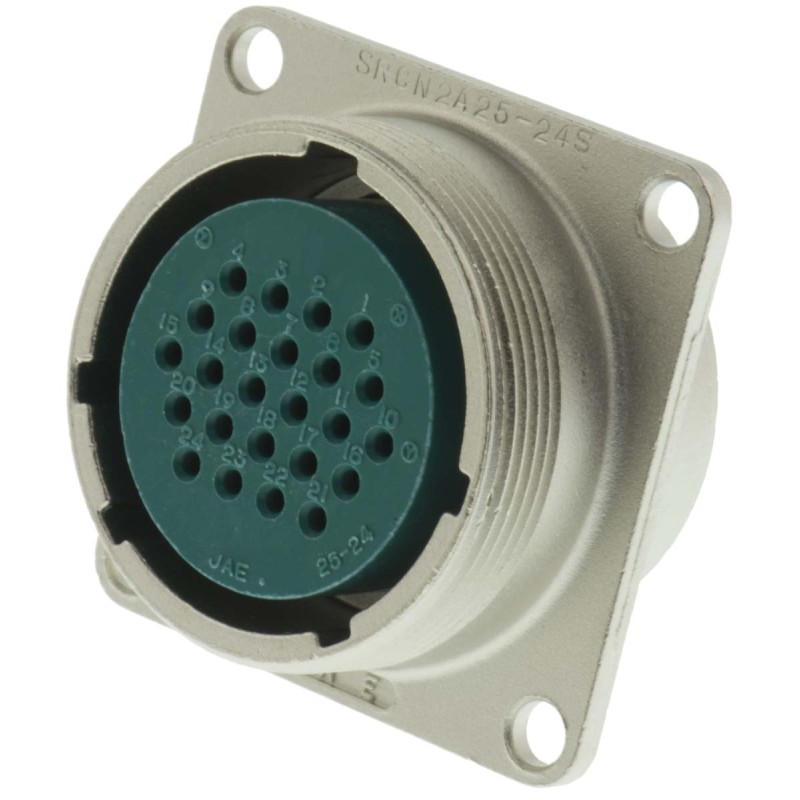 50 pcs - JAE Circular Connector, 24 Contacts, Panel Mount, Miniature Connector, Socket, Female, SRCN Series