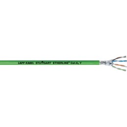 1 Reel of 100 M - Lapp Cat6a Ethernet Cable, Tinned Copper Braid, Green, 100m