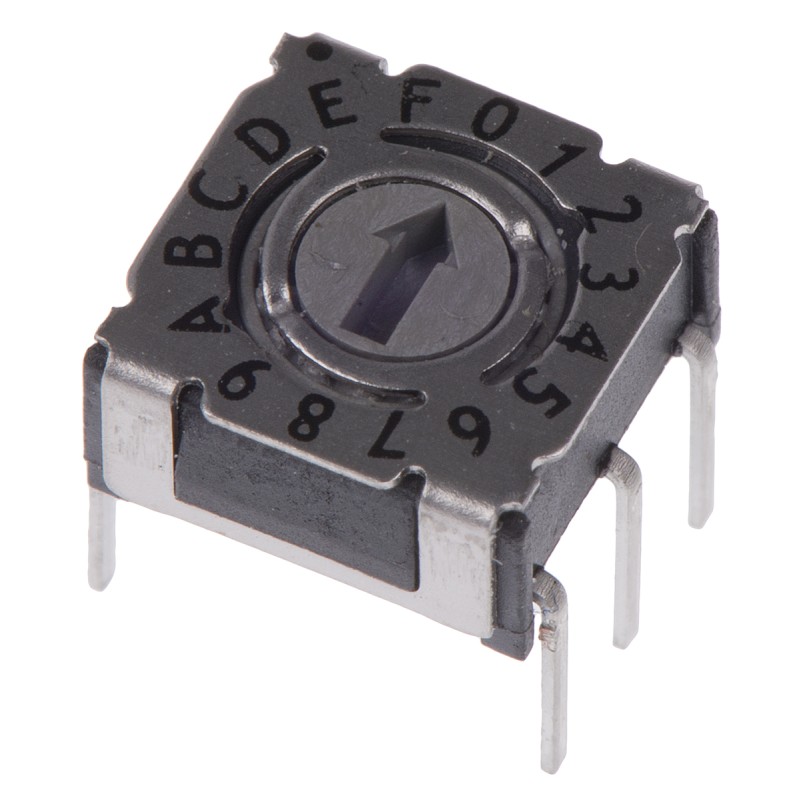 1 pcs - Hartmann 16 Way Through Hole DIP Switch 16P, Rotary Flush Actuator