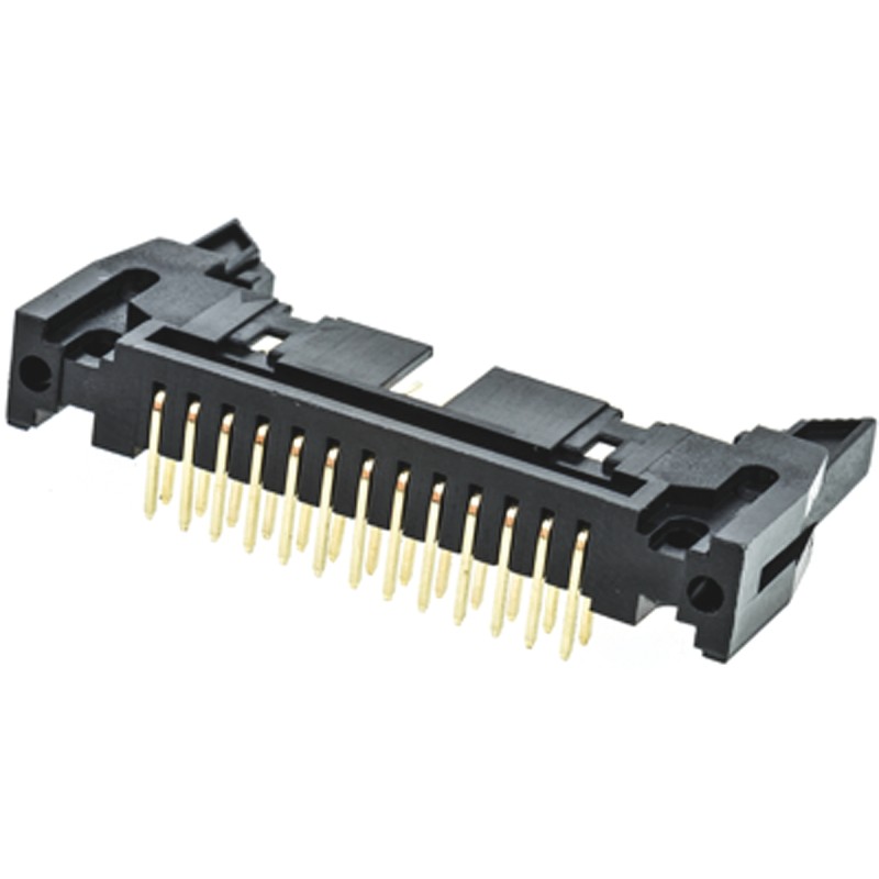 1 pcs - Amphenol ICC T816 Series Right Angle Through Hole PCB Header, 26 Contact(s), 2.54mm Pitch, 2 Row(s), Shrouded