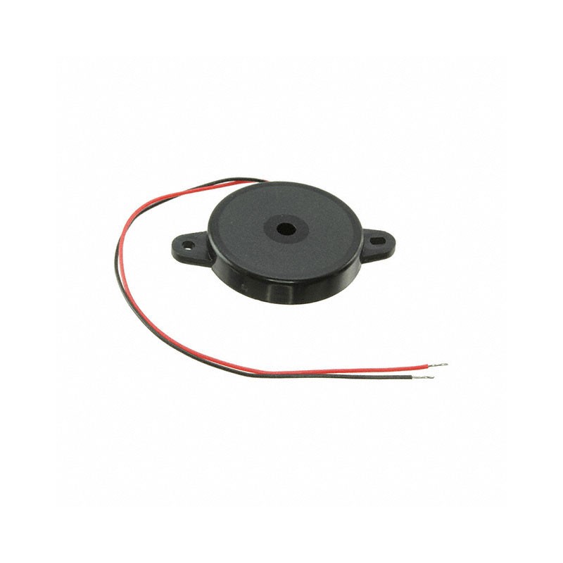 1 pcs : PT-2065WQ - Buzzers Transducer, Externally Driven Piezo 5 V 1.5mA 6.5kHz 90dB @ 5V, 10cm Panel Mount, Flange Wire Leads
