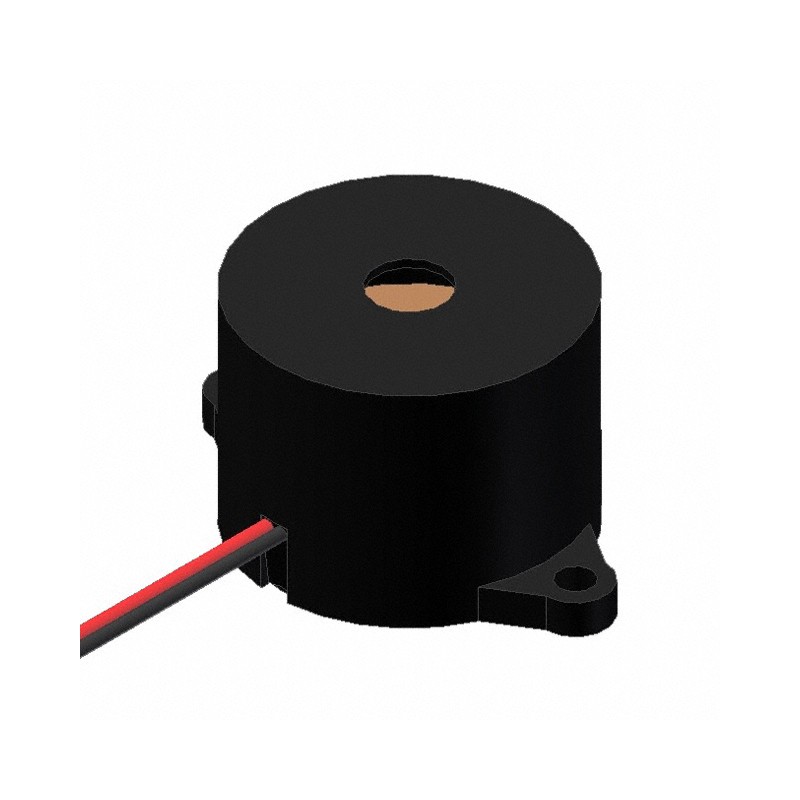 1 pcs : AI-2337-TF-LW115-R - Buzzers Indicator, Internally Driven Piezo 12 V 8mA 3.7kHz 100dB @ 12V, 10cm Panel Mount, Flange Wi