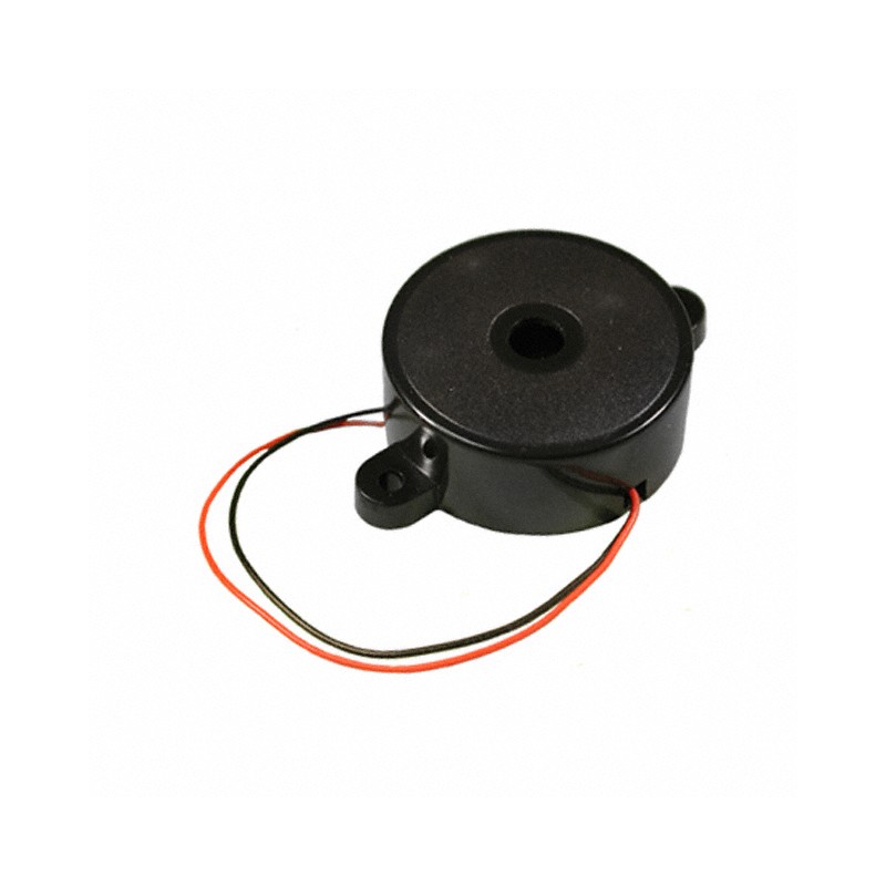 1 pcs : PK-21N30WQ - Buzzers Indicator, Internally Driven Piezo 12 V 12mA 3kHz 80dB @ 12V, 30cm Panel Mount, Flange Wire Leads