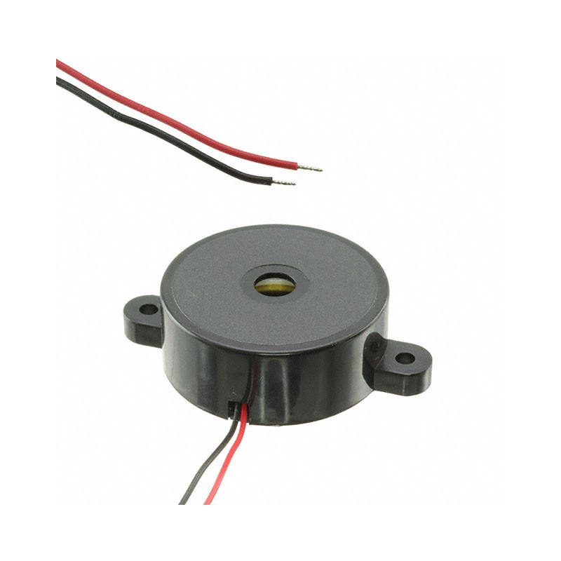 1 pcs : PT-3529WQ - Buzzers Transducer, Externally Driven Piezo 5 V 5mA 2.9kHz 95dB @ 5V, 10cm Panel Mount, Flange Wire Leads