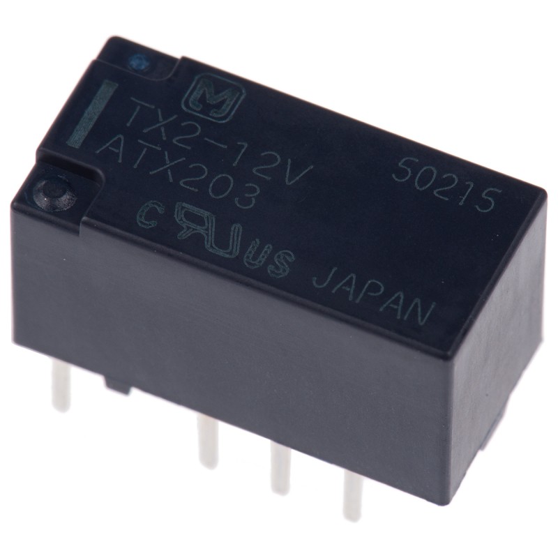 1 pcs - Panasonic PCB Mount Signal Relay, 12V dc Coil, 2A Switching Current, DPDT