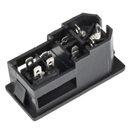 1 pcs - RS PRO C14 Snap-In IEC Connector Male, 6A, 250 V, Fuse Size 5 x 20mm