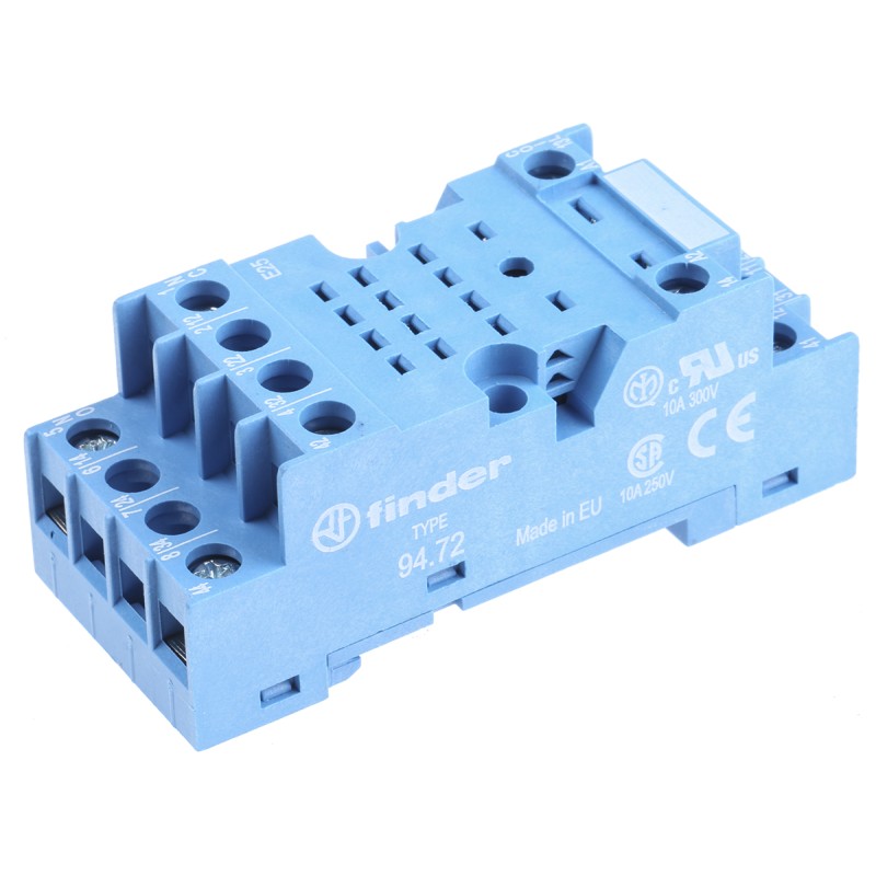 1 pcs - Finder 94 8 Pin 250V ac Screw Fitting Relay Socket, for use with 55.32