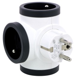 1 pcs - Legrand French / German Multi Outlet Plug, 16A, Plug-In