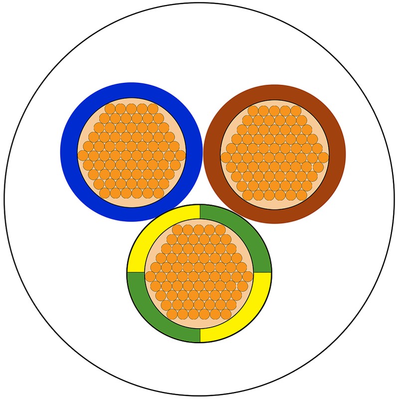 1 Reel of 100 M - RS PRO 3 Core Power Cable, 1.25 mm², 100m, White PVC Sheath, 3183Y, 13 A, 300 V, 500 V