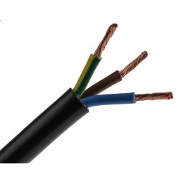 1 Reel of 100 M - RS PRO 3 Core Power Cable, 4 mm², 100m, Black PVC Sheath, 3183Y, 32 A, 300 V, 500 V