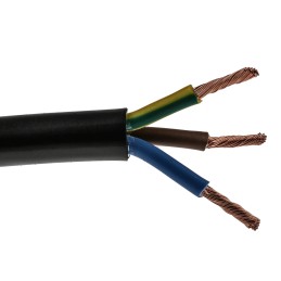 1 Reel of 100 M - RS PRO 3 Core Power Cable, 4 mm², 100m, Black PVC Sheath, 3183Y, 32 A, 300 V, 500 V