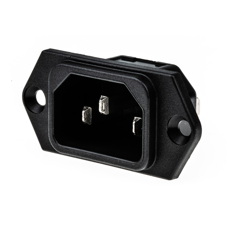 1 pcs - Schurter C14 Panel Mount IEC Connector Male, 15A, 250 V