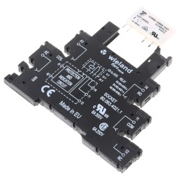 1 pcs - Wieland flare Series Interface Relay, DIN Rail Mount, 24V ac/dc Coil, SPDT, 1-Pole