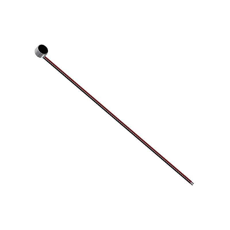 1 pcs : POW-1644L-B-LW100-R - 50 Hz ~ 16 kHz Analog Microphone Electret Condenser 2 V ~ 10 V Omnidirectional (-44dB ±3dB) Wire L