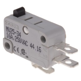 1 pcs - RS PRO Plunger Micro Switch, Quick Connect Terminal, 16 A @ 250 V ac, SP-CO